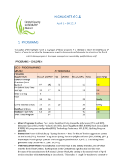 April GCLD department highlights