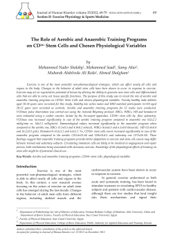 The Role of Aerobic and Anaerobic Training Programs on CD34+