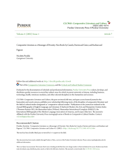 Comparative Literature as a Messenger of Diversity - Purdue e-Pubs