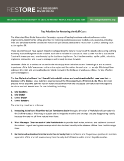 Top Priorities for Restoring the Gulf Coast
