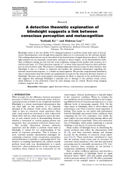 A detection theoretic explanation of blindsight suggests a link