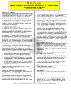 SB 261 - Center on Juvenile and Criminal Justice