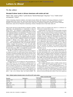 Elevated D-dimer levels in African Americans with sickle cell trait