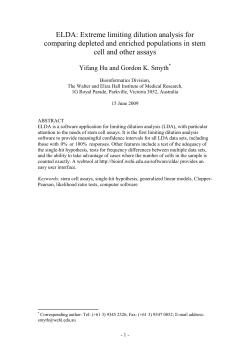 ELDA: Extreme limiting dilution analysis for comparing depleted and