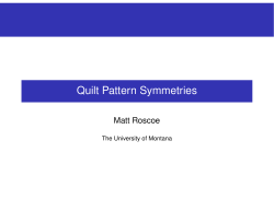 Quilt Pattern Symmetries