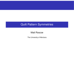 Quilt Pattern Symmetries