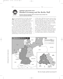 Divided Germany and the Berlin Wall