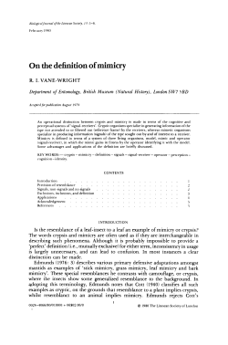 On the definition of mimicry