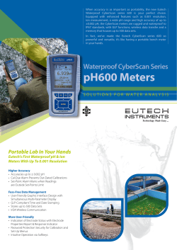 Eutech Cyberscan pH600 Meter Spec Sheet