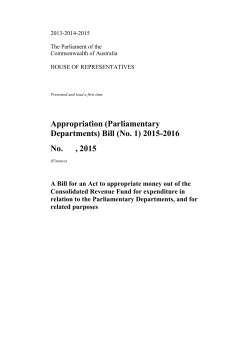 Appropriation (Parliamentary Departments) Bill