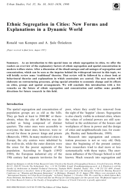 Ethnic Segregation in Cities: New Forms and Explanations in a