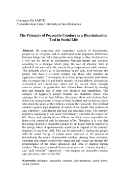 The Principle of Peaceable Conduct as a