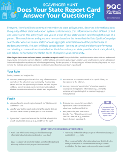 Does Your State Report Card Answer Your Questions?