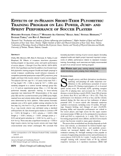 EFFECTS OF IN-SEASON SHORT-TERM PLYOMETRIC TRAINING