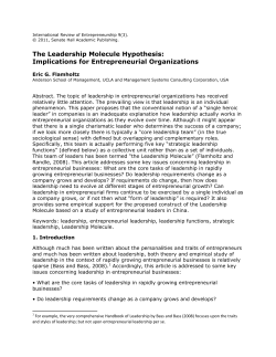 (2011) &ldquo;The Leadership Molecule Hypothesis: Implications for