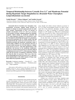 Temporal Relationship between Cytosolic Free Ca and Membrane