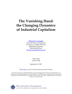 The Vanishing Hand: the Changing Dynamics of Industrial Capitalism