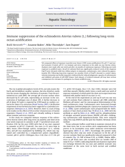 (L.) following long-term ocean acidification