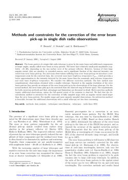 Methods and constraints for the correction of the error beam pick