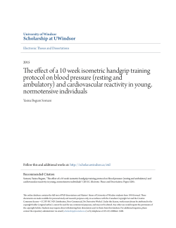 The effect of a 10 week isometric handgrip training protocol on blood
