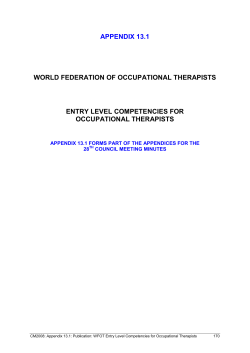 entry level competencies for occupational therapists