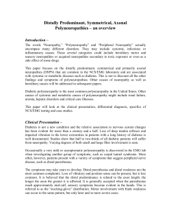 Distally Predominant, Symmetrical, Axonal Polyneuropathies &ndash; an