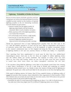 Scott McDowell, Ph.D. Lightning &ndash; Probability of Strikes for Boaters