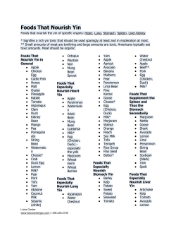 Foods That Nourish Yin