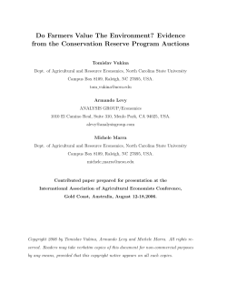 Do Farmers Value The Environment? Evidence