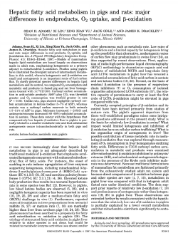 Hepatic fatty acid metabolism in pigs and rats