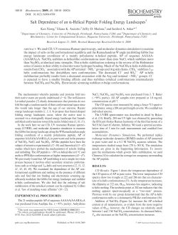 Salt Dependence of an R-Helical Peptide Folding Energy Landscapes