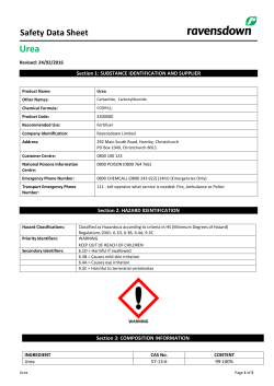 Urea Safety Data Sheet
