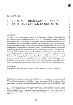 question of (re)classification of eastern iranian languages