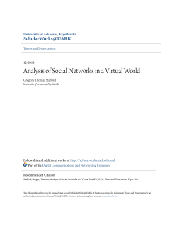 Analysis of Social Networks in a Virtual World