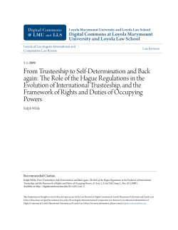 From Trusteeship to Self-Determination and Back again: The Role of
