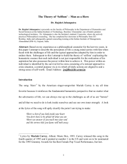 The Theory of `Selfism` &ndash; Man as a Hero