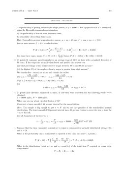 spring 2014 &mdash; test No.2 T2 2nd test &ndash; solutions 1. The probability of