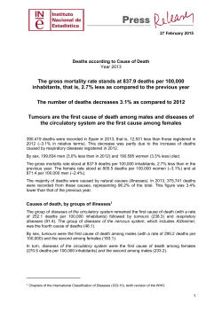 Death Statistic according to Cause of Death