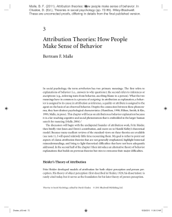 Attribution Theories: How People Make Sense of