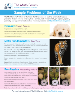 Sample Problems of the Week