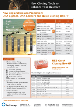 New England Biolabs Promotion: DNA Ligases, DNA Ladders and