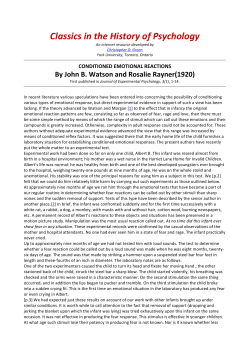 Classics in the History of Psychology