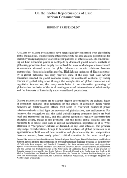 On the Global Repercussions of East African