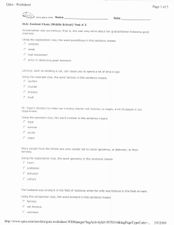 Context Clues Practice Sheet