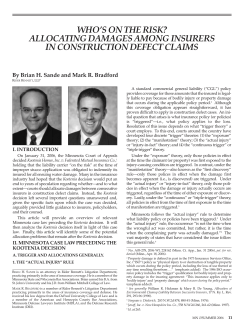 Allocating Damages Among Insurers in Construction Defect Claims