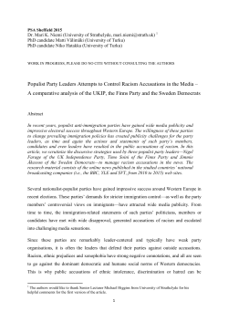 Populist Party Leaders Attempts to Control Racism