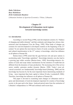 Chapter IV Development of Lithuanian rural regions towards
