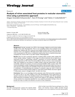 Analysis of virion associated host proteins in vesicular stomatitis