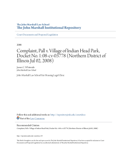 Complaint, Pall v. Village of Indian Head Park, Docket No. 1:08