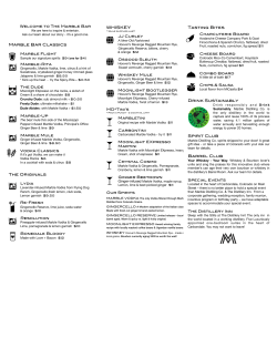 Marble Bar Menu - Marble Distilling Company